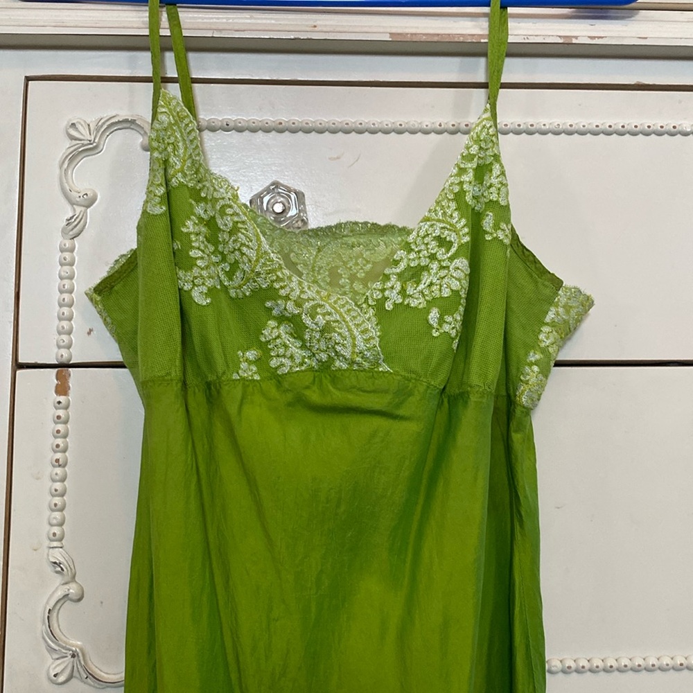 Dosa bright green silk slip dress